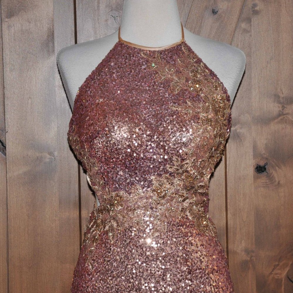 Morrell Maxie Halter Sequin Dress - Picture 4 of 16